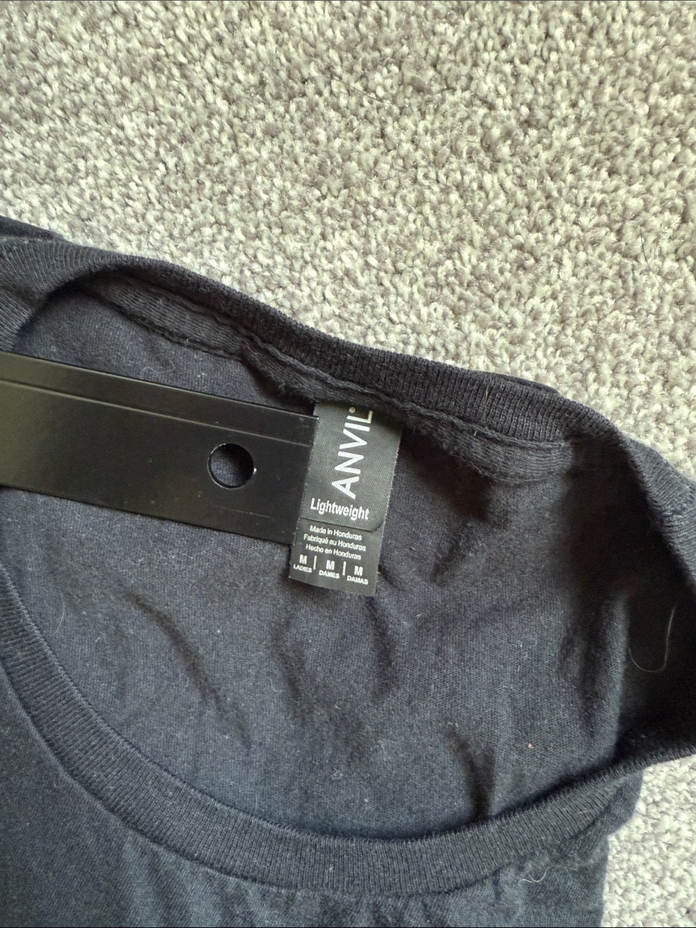 Anvil Black Graphic Tee with Pink & White Oars - Picture 3 of 3
